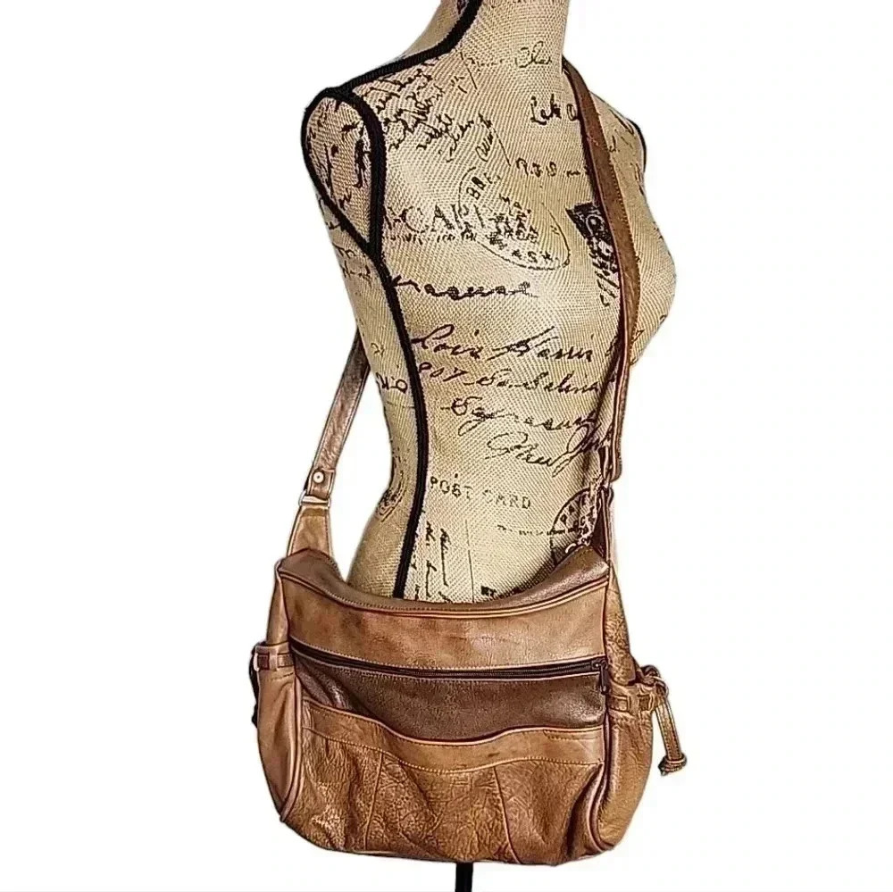 Mexican leather Hobo Bag. Large size - Picture 1 of 11
